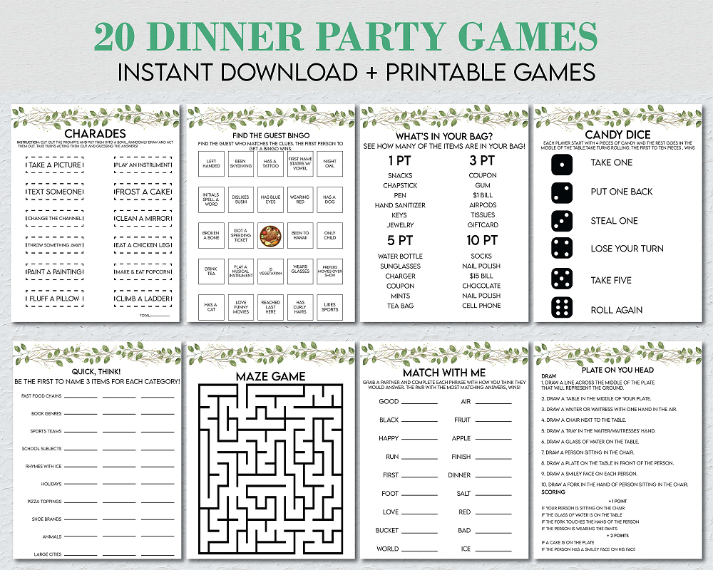 dinner party games for adults