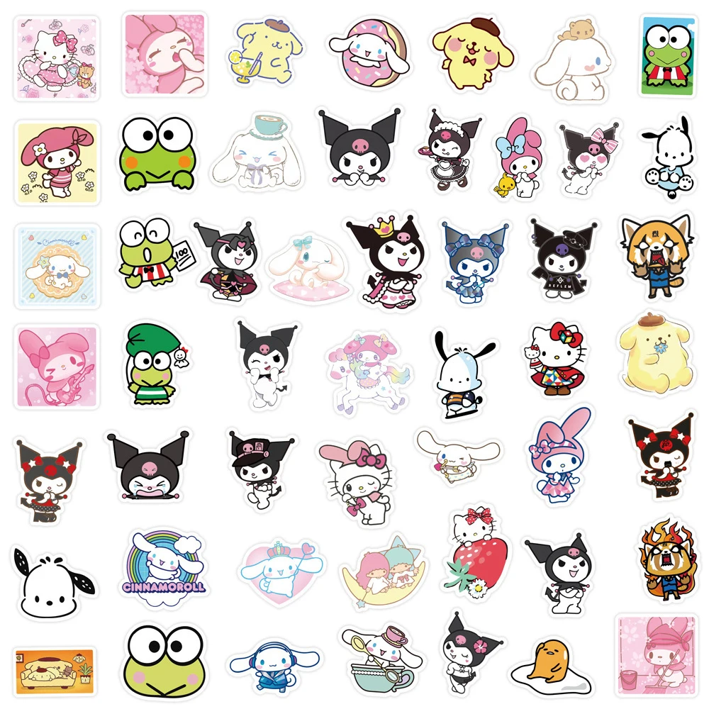 Kuromi and Hello Kitty Stickers: A World of Cute and Rebel Charm